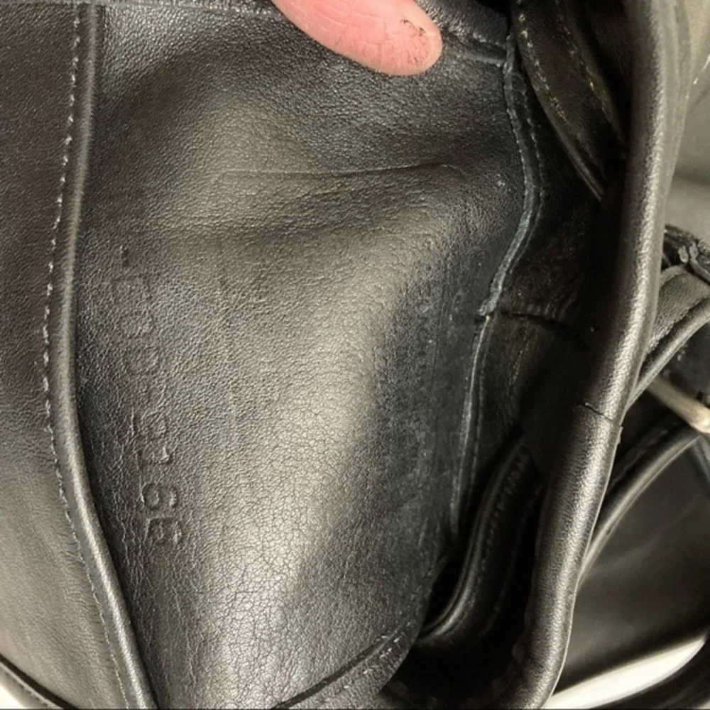 Coach vintage black leather drawstring bucket bag 9166 RARE